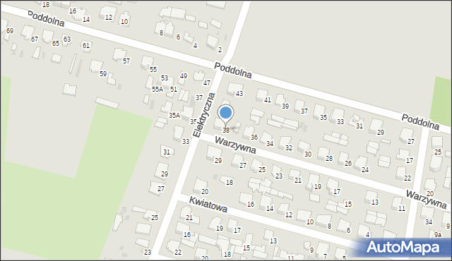 Hajnówka, Warzywna, 38, mapa Hajnówka