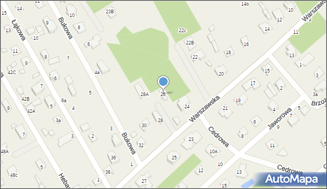 Hipolitów, Warszawska, 26, mapa Hipolitów