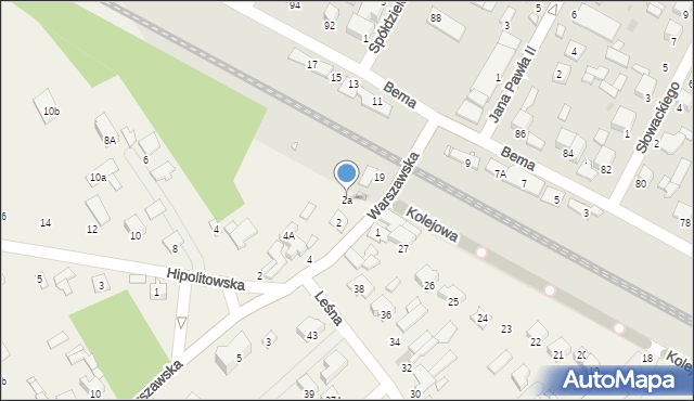 Hipolitów, Warszawska, 2a, mapa Hipolitów
