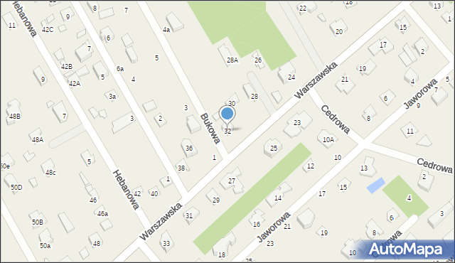 Hipolitów, Warszawska, 32, mapa Hipolitów