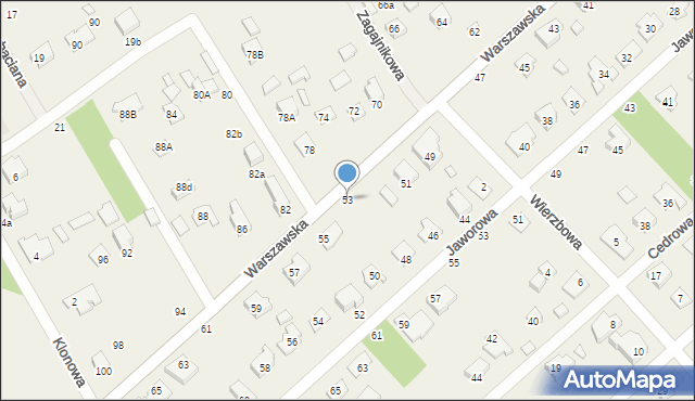 Hipolitów, Warszawska, 53, mapa Hipolitów