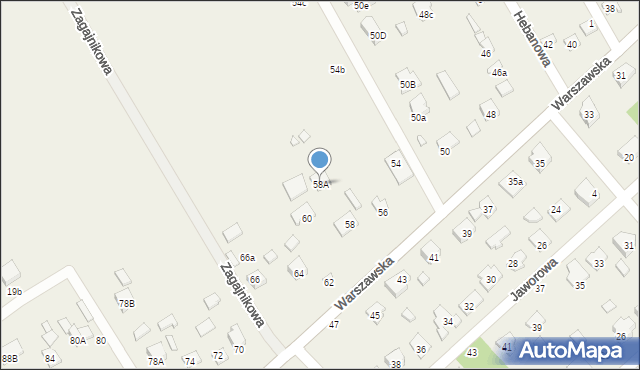 Hipolitów, Warszawska, 58A, mapa Hipolitów