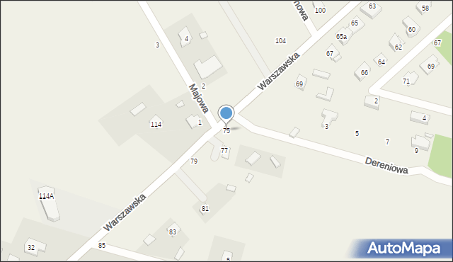 Hipolitów, Warszawska, 75, mapa Hipolitów