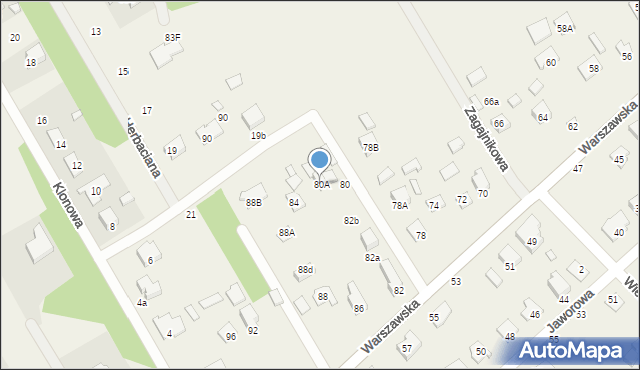 Hipolitów, Warszawska, 80A, mapa Hipolitów