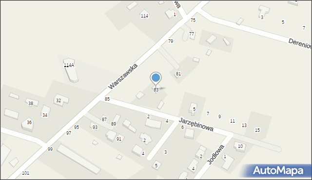 Hipolitów, Warszawska, 83, mapa Hipolitów