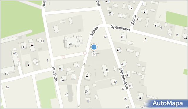 Huta-Dąbrowa, Wąska, 14, mapa Huta-Dąbrowa