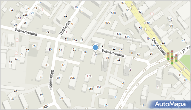 Inowrocław, Wawrzyniaka Piotra, ks., 17, mapa Inowrocławia