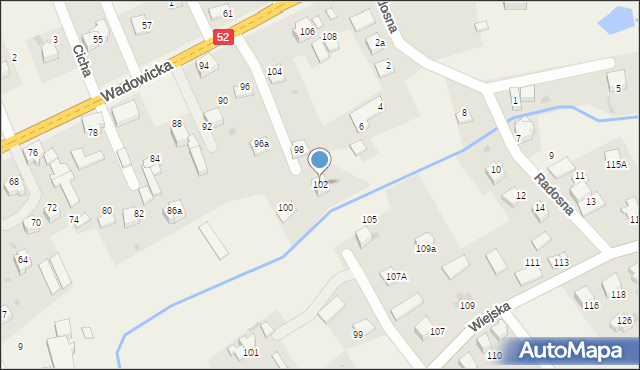 Inwałd, Wadowicka, 102, mapa Inwałd