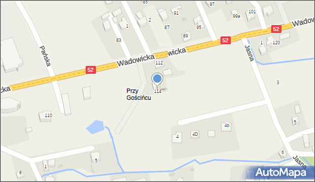 Inwałd, Wadowicka, 114, mapa Inwałd