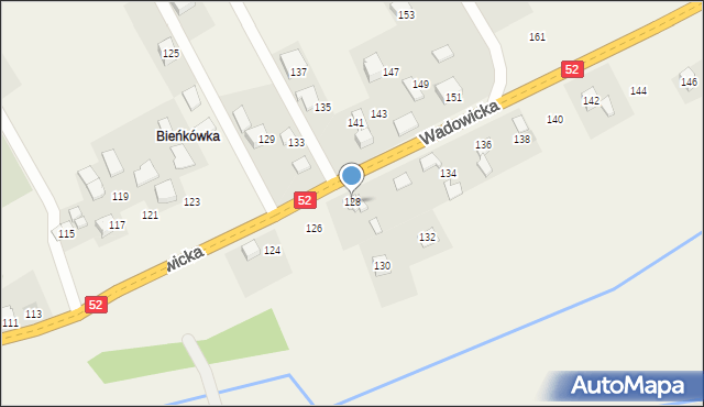 Inwałd, Wadowicka, 128, mapa Inwałd