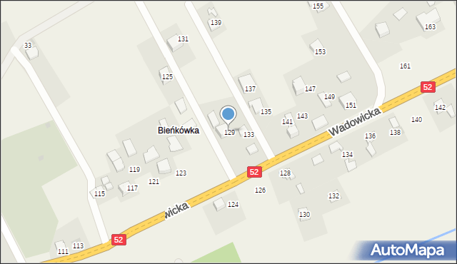 Inwałd, Wadowicka, 129, mapa Inwałd