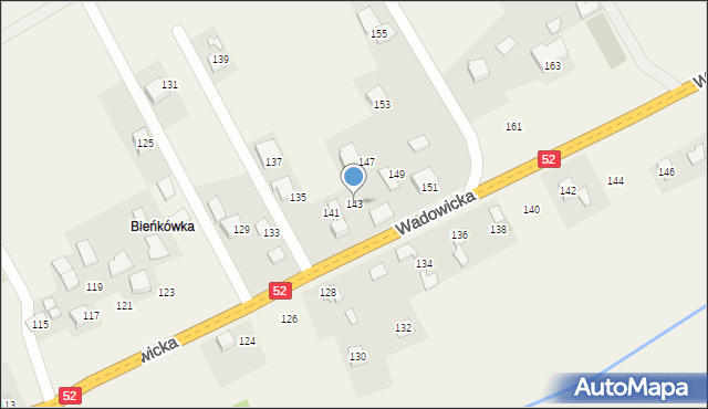 Inwałd, Wadowicka, 143, mapa Inwałd