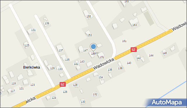 Inwałd, Wadowicka, 149, mapa Inwałd