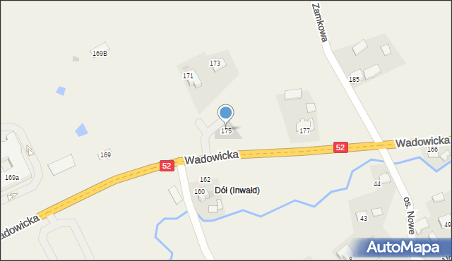 Inwałd, Wadowicka, 175, mapa Inwałd