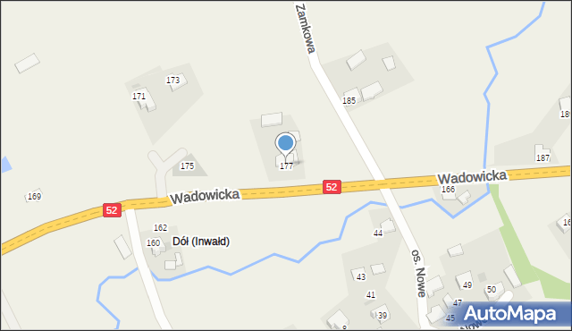 Inwałd, Wadowicka, 177, mapa Inwałd