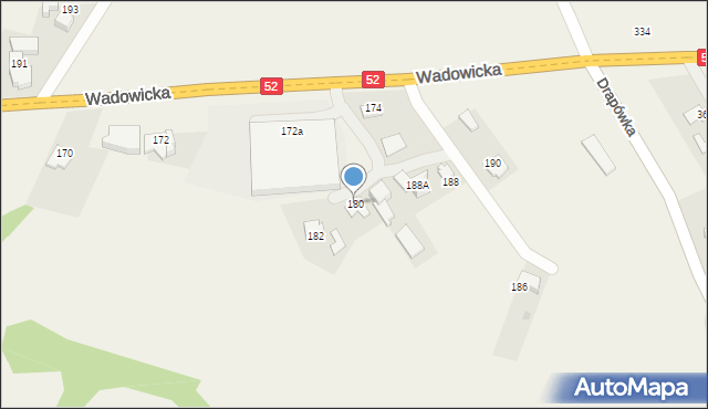 Inwałd, Wadowicka, 180, mapa Inwałd