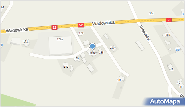 Inwałd, Wadowicka, 188A, mapa Inwałd