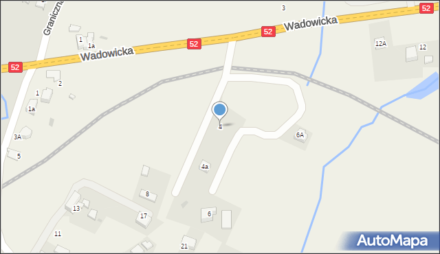 Inwałd, Wadowicka, 4, mapa Inwałd