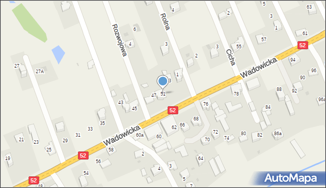 Inwałd, Wadowicka, 51, mapa Inwałd