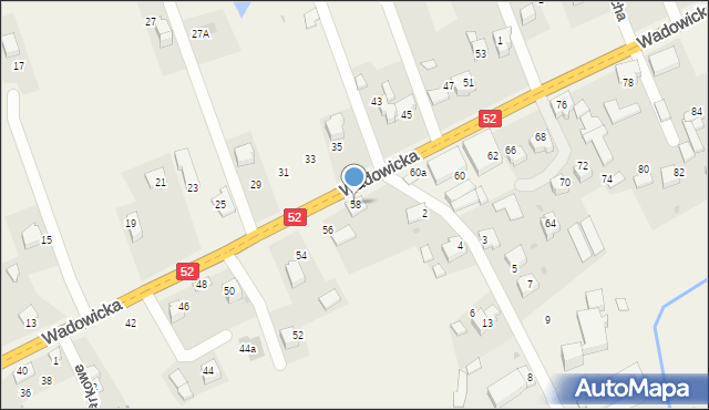 Inwałd, Wadowicka, 58, mapa Inwałd