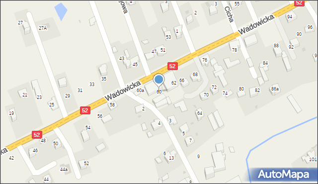 Inwałd, Wadowicka, 60, mapa Inwałd