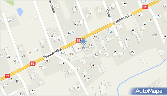 Inwałd, Wadowicka, 66, mapa Inwałd