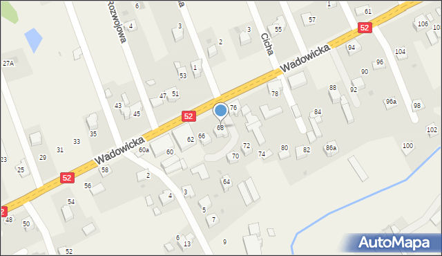 Inwałd, Wadowicka, 68, mapa Inwałd