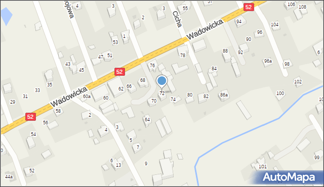 Inwałd, Wadowicka, 72, mapa Inwałd