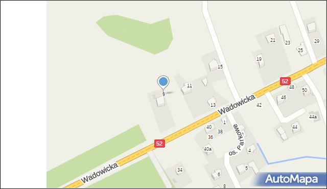 Inwałd, Wadowicka, 9, mapa Inwałd
