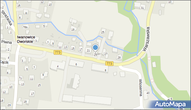 Iwanowice Dworskie, Warszawska, 23, mapa Iwanowice Dworskie