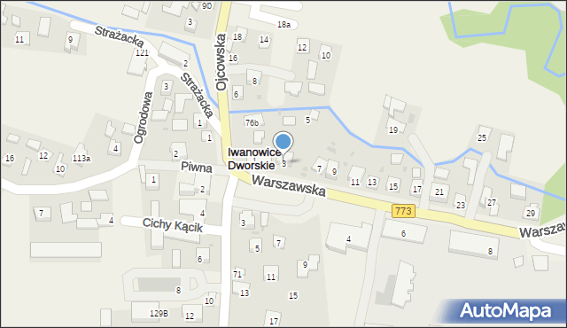 Iwanowice Dworskie, Warszawska, 3, mapa Iwanowice Dworskie