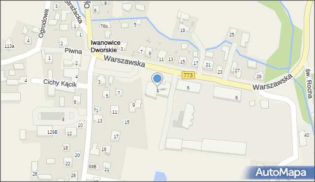 Iwanowice Dworskie, Warszawska, 4, mapa Iwanowice Dworskie