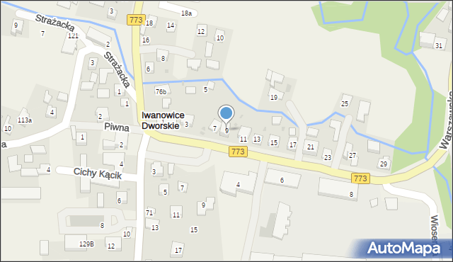 Iwanowice Dworskie, Warszawska, 9, mapa Iwanowice Dworskie