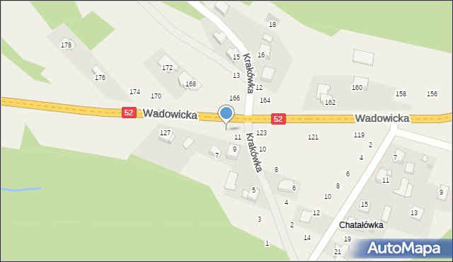 Izdebnik, Wadowicka, 125, mapa Izdebnik