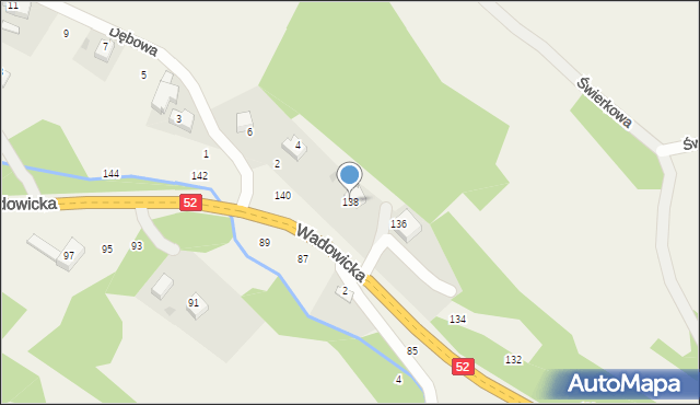 Izdebnik, Wadowicka, 138, mapa Izdebnik