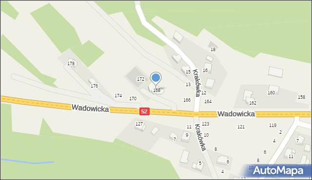 Izdebnik, Wadowicka, 168, mapa Izdebnik