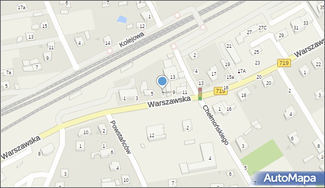 Jaktorów, Warszawska, 7, mapa Jaktorów