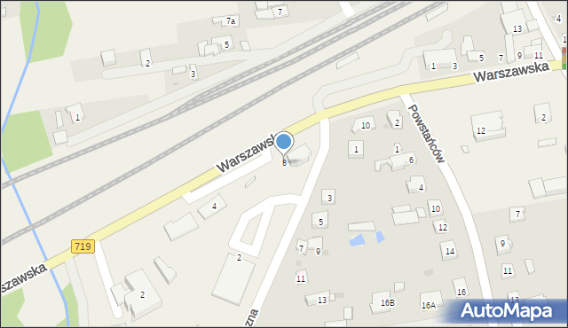 Jaktorów, Warszawska, 8, mapa Jaktorów