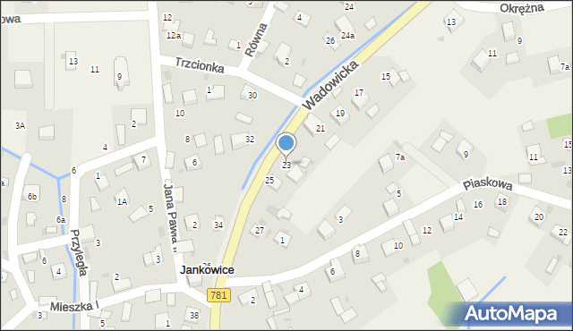 Jankowice, Wadowicka, 23, mapa Jankowice