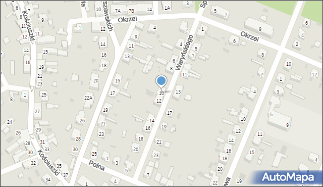 Jasień, Waryńskiego Ludwika, 10, mapa Jasień