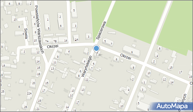 Jasień, Waryńskiego Ludwika, 3, mapa Jasień