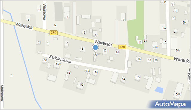 Jasieniec, Warecka, 10, mapa Jasieniec