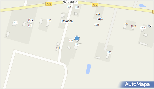 Jasieniec, Warecka, 114, mapa Jasieniec