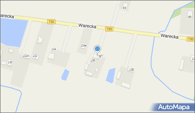 Jasieniec, Warecka, 136A, mapa Jasieniec