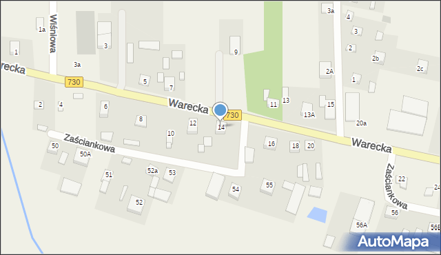 Jasieniec, Warecka, 14, mapa Jasieniec