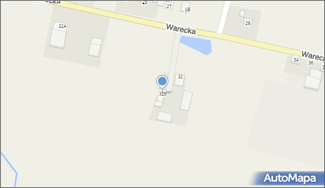 Jasieniec, Warecka, 32b, mapa Jasieniec