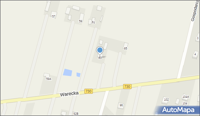 Jasieniec, Warecka, 63, mapa Jasieniec