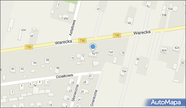 Jasieniec, Warecka, 74, mapa Jasieniec