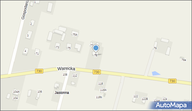 Jasieniec, Warecka, 78, mapa Jasieniec