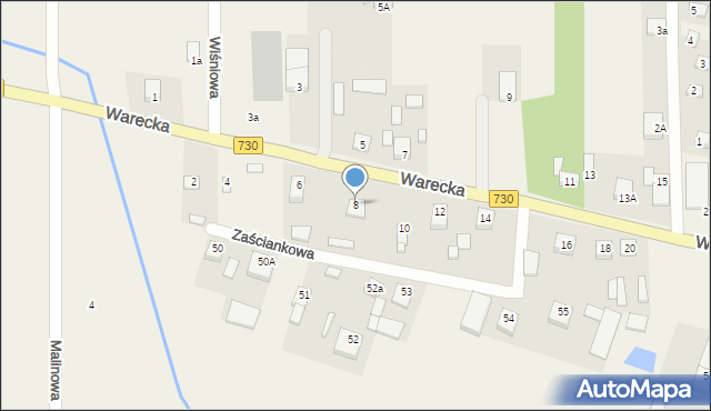 Jasieniec, Warecka, 8, mapa Jasieniec